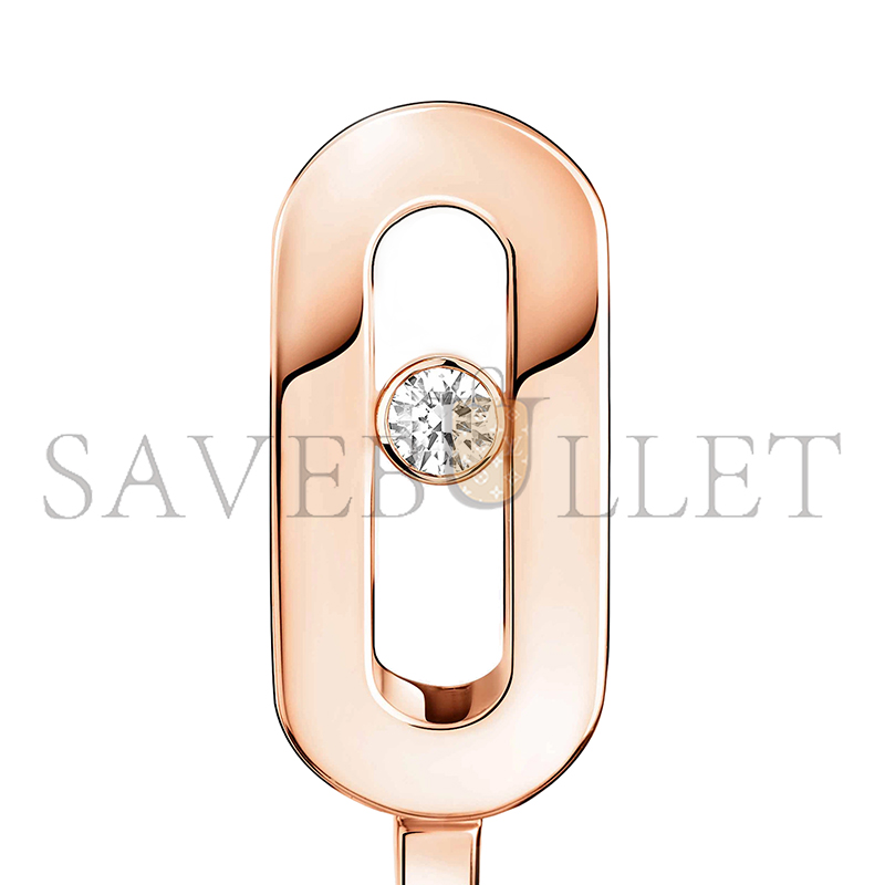 MESSIKA MOVE UNO MINI HOOP EARRINGS PINK GOLD DIAMOND EARRINGS 10050-WG